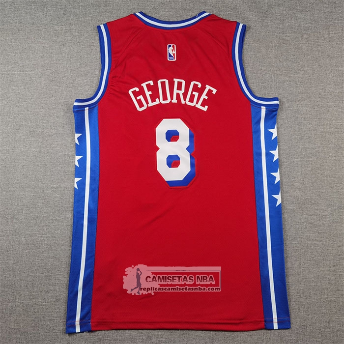 Camiseta Philadelphia 76ers Paul George NO 8 Statement 2024-25 Rojo